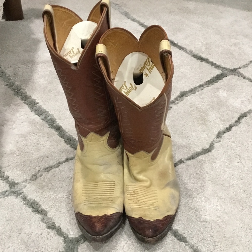 Tony Lama Brown and Tan Cowboy Boots